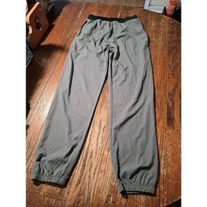 Spalding Boys Gray Black Elastic Waist Jogger Pants Size 14/16 Zipper Pockets